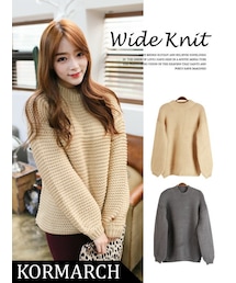 KORMARCH | ワッフル編みで仕上げたワイドニット(ニット/セーター)
