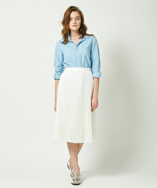 DRWCYS(ドロシーズ)の「シャンブレープリーツスカート(スカート・レディース・ホワイト/ピンク/ブルー/パープル・M)」の1枚目の写真