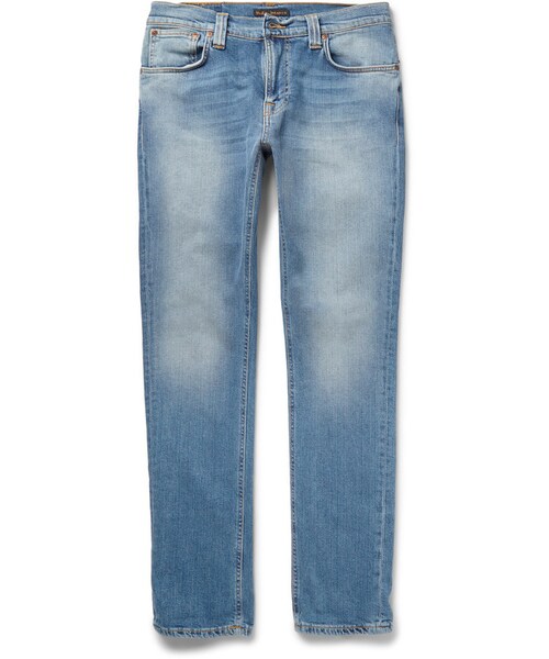 Nudie Jeans(ヌーディージーンズ)の「Nudie Jeans Thin Finn Slim-Fit Washed Organic Stretch-Denim Jeans(デニムパンツ・メンズ・Blue・30W 32L/31W 32L/33W 32L/34W 32L/36W 32L/38W 32L/34W 34L/36W 34L)」の1枚目の写真