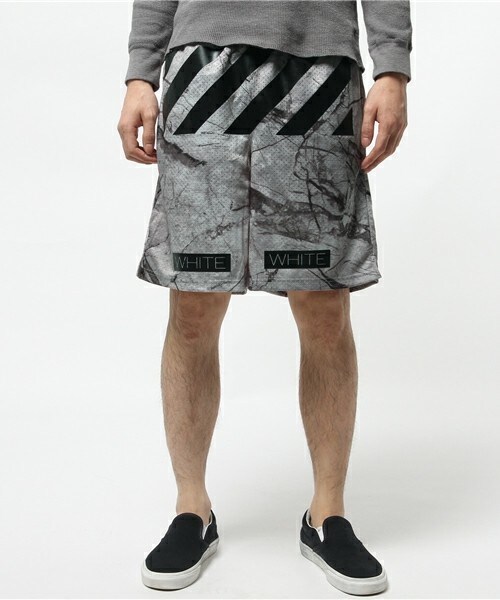 off white（オフホワイト）の「OFF WHITE マーブルメッシュショーツ（その他パンツ・メンズ・グレー・SMALL/MEDIUM/LARGE）」の2枚目の写真