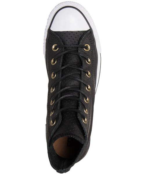 CONVERSE（コンバース）の「Converse Unisex Chuck Taylor Hi Craft Leather Casual Sneakers from Finish Line（スニーカー・レディース・Black・5/6/7/8/9/10）」の4枚目の写真