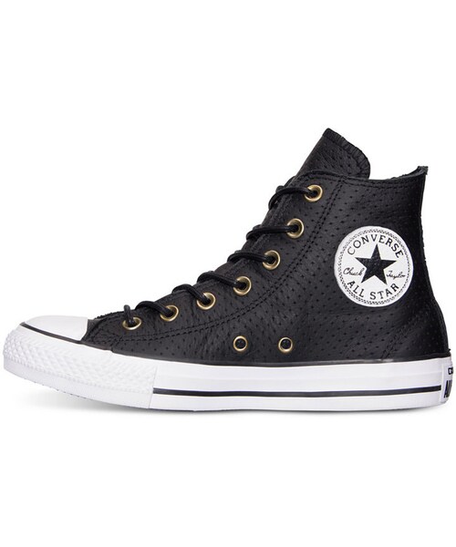 CONVERSE（コンバース）の「Converse Unisex Chuck Taylor Hi Craft Leather Casual Sneakers from Finish Line（スニーカー・レディース・Black・5/6/7/8/9/10）」の2枚目の写真