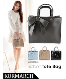 KORMARCH | レザーリボンバッグ(ハンドバッグ)
