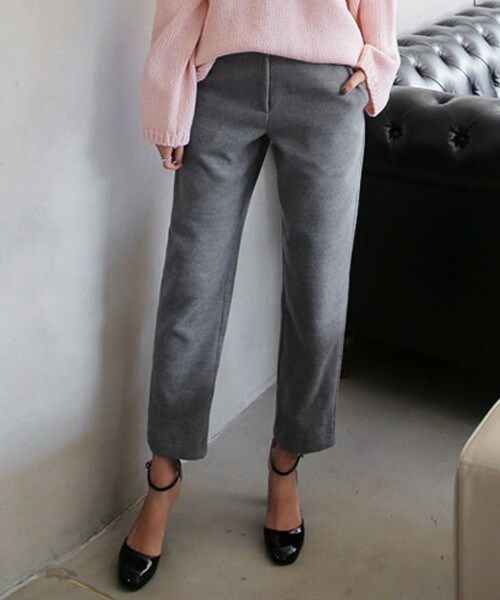 DHOLIC（ディーホリック）の「5COLORSベーシックスラックスパンツ（スラックス・レディース・アイボリー/グレー/ブラック/キャメル/ネイビー・S/M/L）」の3枚目の写真