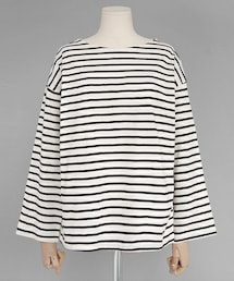 DHOLIC | ボートネックルーズフィットボーダーパターンTシャツ(Tシャツ/カットソー)