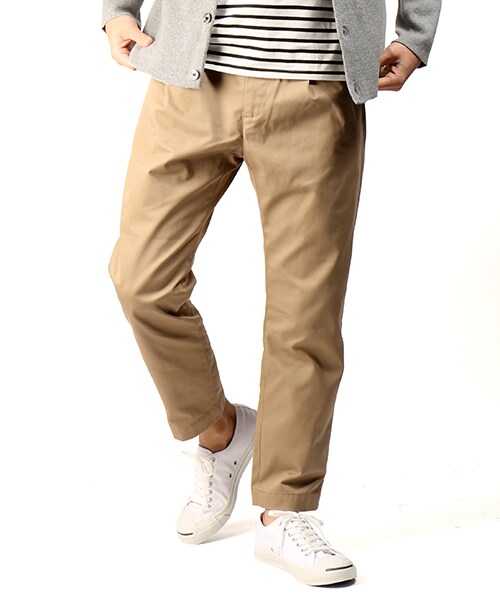 FREAK'S STORE(フリークスストア)の「ワンプリーツテーパードパンツ -2016新作-(パンツ・メンズ・オフホワイト/ブラック/ベージュ/オリーブ/ネイビー・M/L)」の2枚目の写真