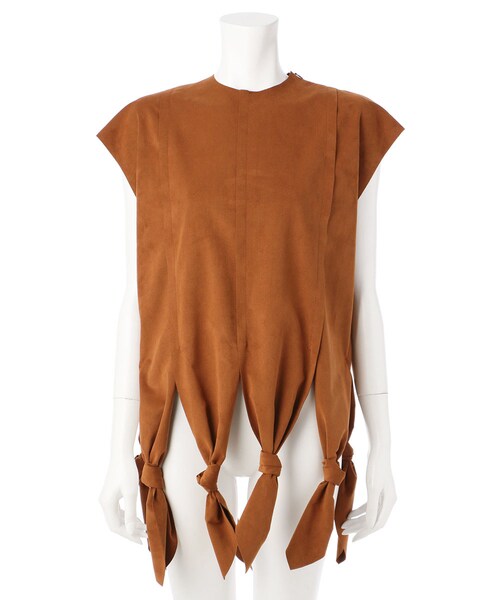 G.V.G.V.（ジーヴィージーヴィー）の「LIGHT SUEDETTE KNOTS TOP（トップス・レディース・BLACK/BROWN・36）」の2枚目の写真