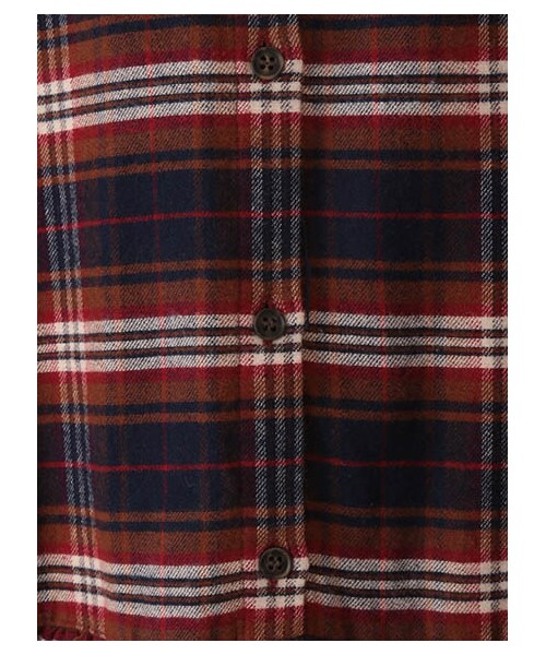 Samansa Mos2（サマンサ モスモス）の「綿起毛チェック平襟ワンピース（ワンピース/ドレス・チャコールグレー/レッド/ネイビー・M）」の8枚目の写真