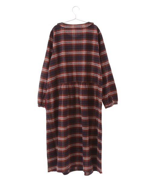 Samansa Mos2（サマンサ モスモス）の「綿起毛チェック平襟ワンピース（ワンピース/ドレス・チャコールグレー/レッド/ネイビー・M）」の5枚目の写真