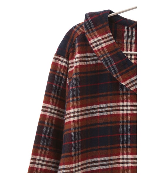 Samansa Mos2（サマンサ モスモス）の「綿起毛チェック平襟ワンピース（ワンピース/ドレス・チャコールグレー/レッド/ネイビー・M）」の7枚目の写真