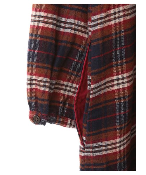 Samansa Mos2（サマンサ モスモス）の「綿起毛チェック平襟ワンピース（ワンピース/ドレス・チャコールグレー/レッド/ネイビー・M）」の9枚目の写真