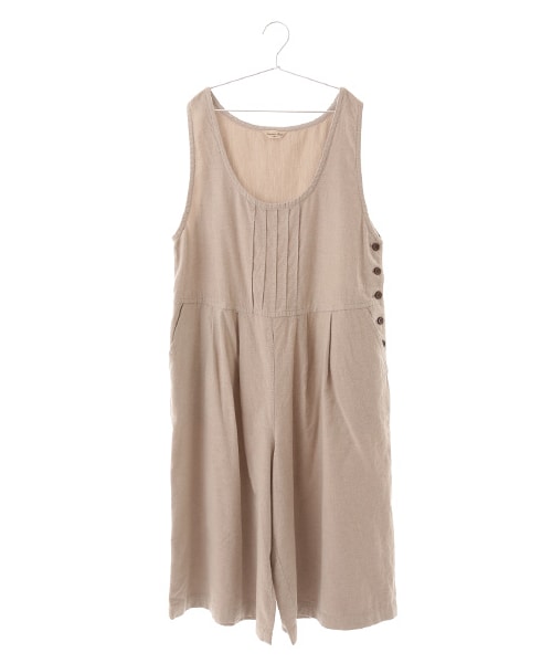 Samansa Mos2（サマンサ モスモス）の「綿起毛サロペット（オールインワン・サロペット・アイボリー/グレー/チャコールグレー・M）」の2枚目の写真