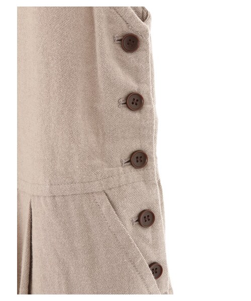 Samansa Mos2（サマンサ モスモス）の「綿起毛サロペット（オールインワン・サロペット・アイボリー/グレー/チャコールグレー・M）」の7枚目の写真