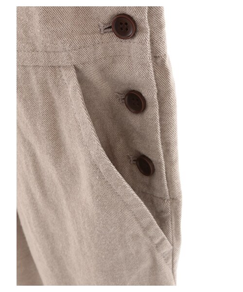 Samansa Mos2（サマンサ モスモス）の「綿起毛サロペット（オールインワン・サロペット・アイボリー/グレー/チャコールグレー・M）」の9枚目の写真