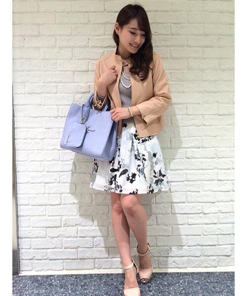 31 Sons de mode（トランテアン　ソン　ドゥ　モード）の「フェイクレザーシングルライダース（ジャケット/アウター・レディース・ベージュ/ピンク/サックスブルー・36/38）」の4枚目の写真