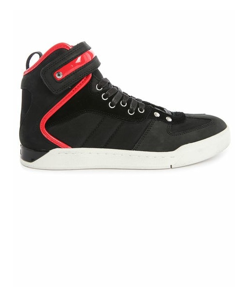 black high top velcro sneakers
