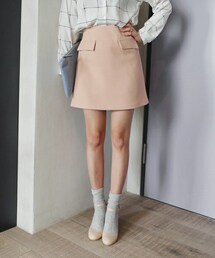 DHOLIC | フラップポケットAラインハイウエストミニスカート(スカート)