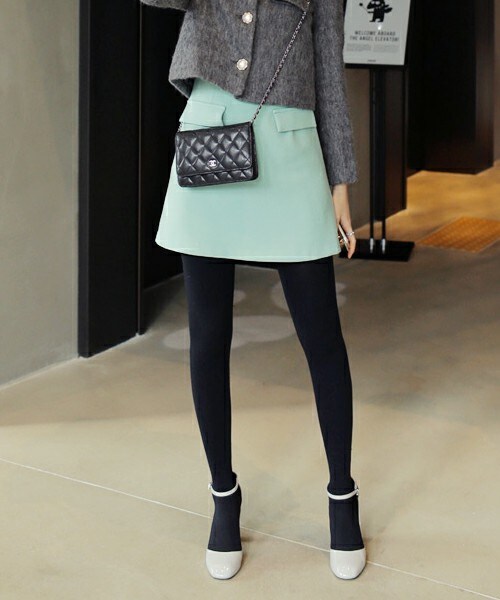 DHOLIC（ディーホリック）の「フラップポケットAラインハイウエストミニスカート（スカート・レディース・アプリコット/ディープミント/グレー・S/M）」の3枚目の写真