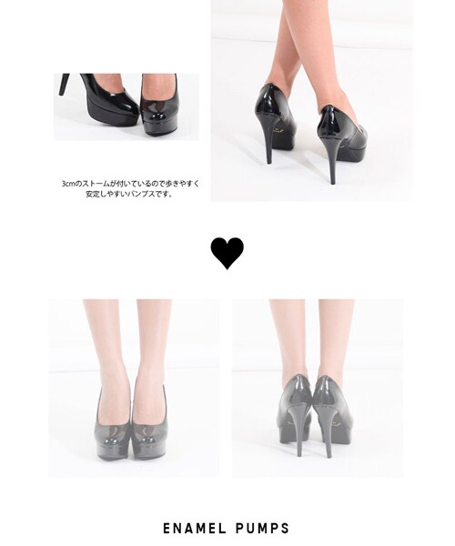 MOERY（モエリー）の「ベーシックエナメルパンプス（パンプス・レディース・ベージュ/ブラック・S(約22.5cm相当)/M(約23.5cm相当)/L(約24.5cm相当)/	M(約23.5cm相当)）」の5枚目の写真