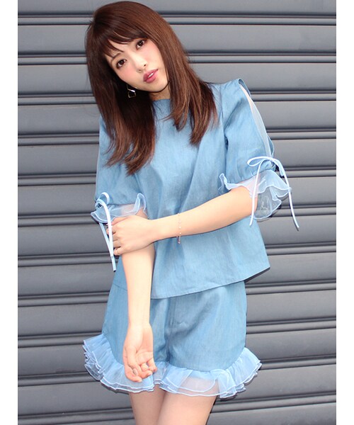 MICOAMERI(ミコアメリ)の「ライトデニムブラウス(ブラウス・レディース・other/GRY/BLU/IDG・/F)」の3枚目の写真