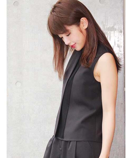 MICOAMERI（ミコアメリ）の「ハイネック切り替えノースリーブブラウス（ブラウス・レディース・WHT/BLK/other・F/）」の3枚目の写真