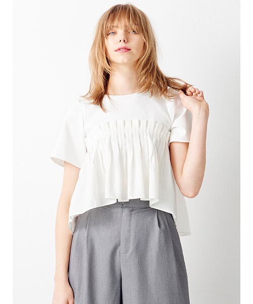 MICOAMERI(ミコアメリ)の「プリーツブラウス(ブラウス・レディース・WHT/BLK/NVY/other・F/)」の1枚目の写真
