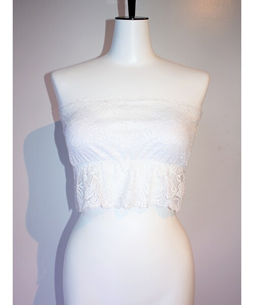 MICOAMERI（ミコアメリ）の「レースブラトップ（チューブ・ベアトップ・レディース・WHT/BLK/other・F/）」の2枚目の写真