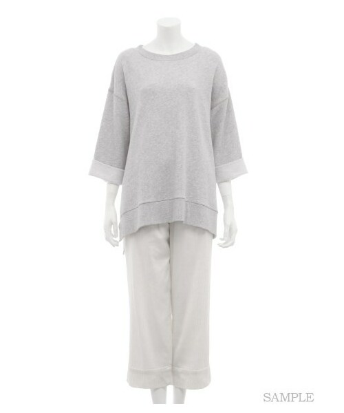 gelato pique（ジェラートピケ）の「【gelato pique garden】スウェット裏毛チュニックプルオーバー（プルオーバー・レディース・OWHT/GRY・F）」の10枚目の写真
