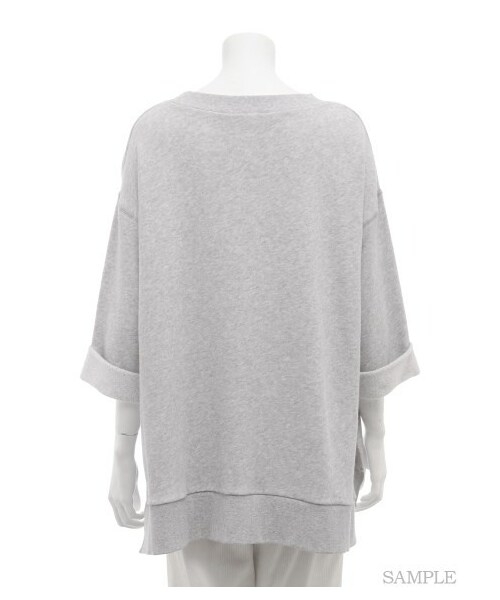 gelato pique（ジェラートピケ）の「【gelato pique garden】スウェット裏毛チュニックプルオーバー（プルオーバー・レディース・OWHT/GRY・F）」の4枚目の写真