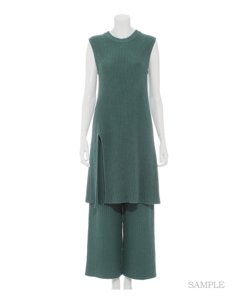 emmi（エミ）の「【emmi atelier】セットアップニットパンツ（ワイド 