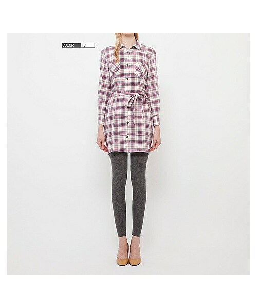 ユニクロ ユニクロ の Women フランネルチェックシャツワンピース 長袖 13 ワンピース ドレス Wear