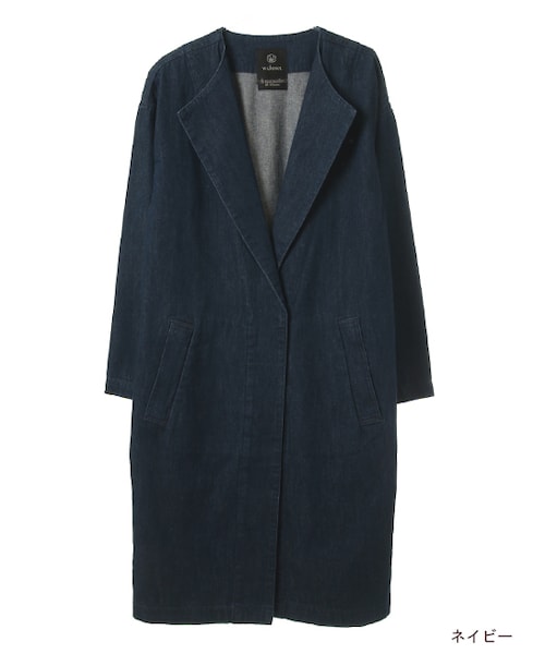 w closet（ダブルクローゼット）の「デニムノーカラーコート（）」 - WEAR