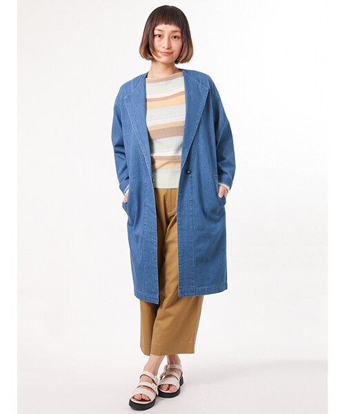 w closet（ダブルクローゼット）の「デニムノーカラーコート（）」 - WEAR