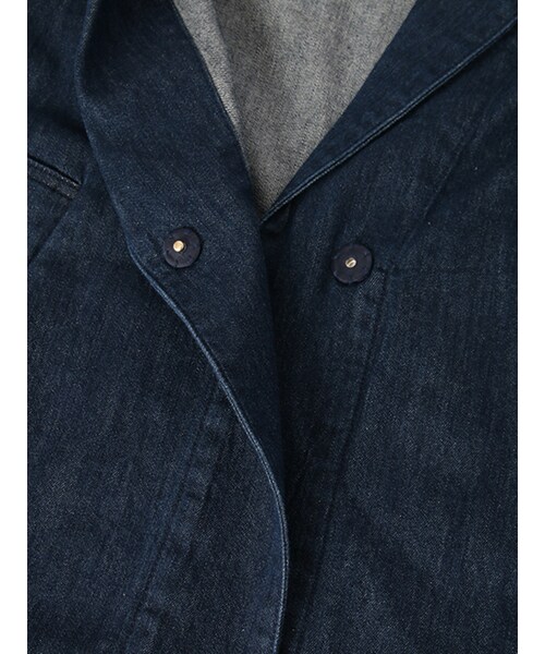 w closet（ダブルクローゼット）の「デニムノーカラーコート（ジャケット/アウター・レディース・ブルー/ネイビー・FREE）」の8枚目の写真
