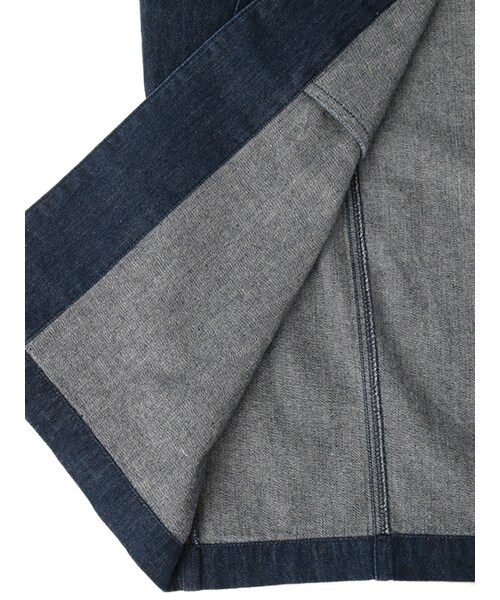 w closet（ダブルクローゼット）の「デニムノーカラーコート（ジャケット/アウター・レディース・ブルー/ネイビー・FREE）」の9枚目の写真