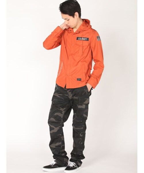 AVIREX（アヴィレックス）の「AVI-L/S POLYESTER NA（トップス・メンズ・ORANGE/NAVY/OLIVE・M/L/XL）」の13枚目の写真