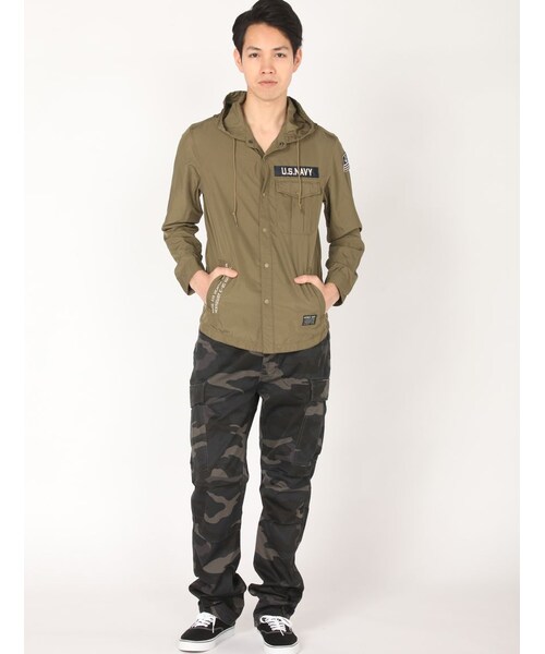 AVIREX（アヴィレックス）の「AVI-L/S POLYESTER NA（トップス・メンズ・ORANGE/NAVY/OLIVE・M/L/XL）」の3枚目の写真