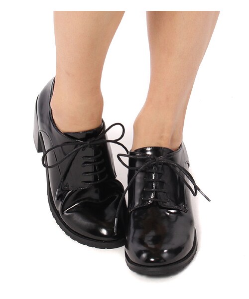 PAGEBOY（ページボーイ）の「レースアップヒールシューズ（シューズ・レディース・ブラック/レッド系・S/M/L）」の3枚目の写真