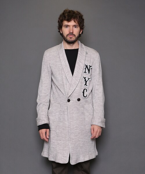 VIRGOwearworks（ヴァルゴウェアワークス）の「VIRGO×68&amp;BROTHERS KNIT GOWN "NYC" ニットガウン（トップス・メンズ・GRAY/BLACK・2/3/4）」の2枚目の写真