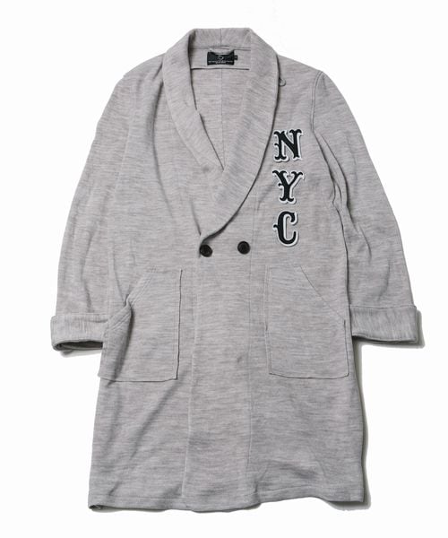VIRGOwearworks（ヴァルゴウェアワークス）の「VIRGO×68&amp;BROTHERS KNIT GOWN "NYC" ニットガウン（トップス・メンズ・GRAY/BLACK・2/3/4）」の4枚目の写真