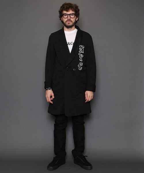 VIRGOwearworks（ヴァルゴウェアワークス）の「VIRGO×68&amp;BROTHERS KNIT GOWN "NYC" ニットガウン（トップス・メンズ・GRAY/BLACK・2/3/4）」の11枚目の写真