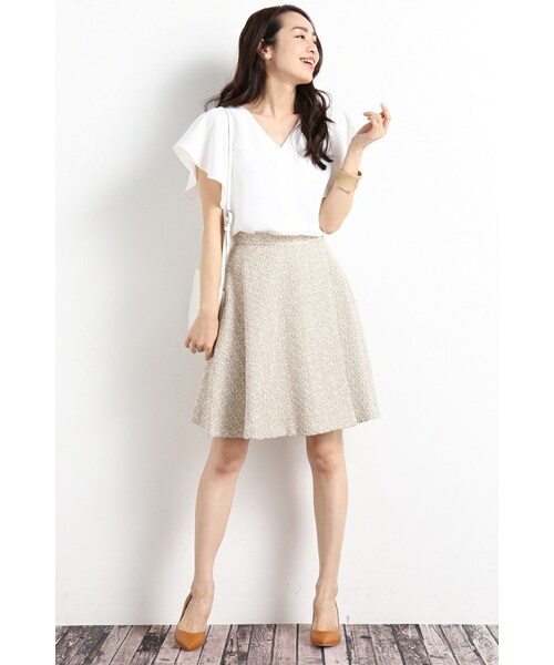 Noble - Noble クレープジョーゼット フリルスリーブブラウス トップス Noble（ノーブル）の「≪予約≫クレープジョーゼットブラウス