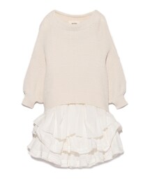 Snidel スナイデル の ティアードフリルニットコンビワンピース ワンピース Wear