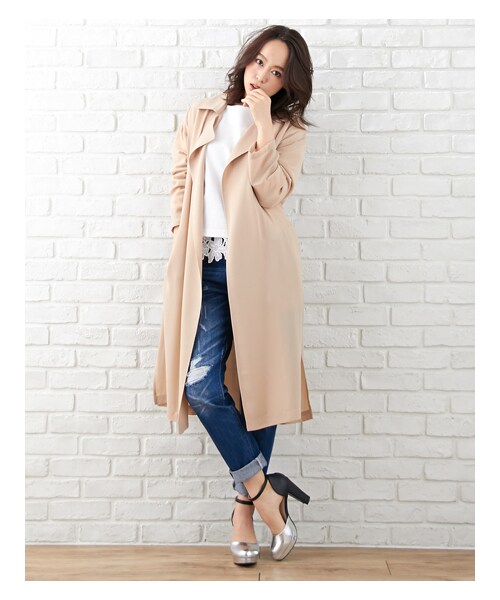 INGNI（イング）の「JZトレンチ（ジャケット/アウター・レディース・ｸﾛ/ｶｰｷ/ﾍﾞｰｼﾞｭ・M）」の10枚目の写真