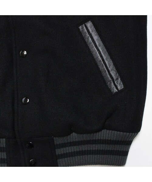 FRANKLIN & MARSHALL(フランクリンマーシャル)の「エンブレム スタジアム ジャンパー BLACK(スタジャン・メンズ・BLACK・S.M.L)」の3枚目の写真