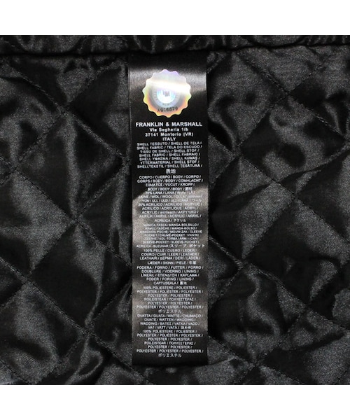 FRANKLIN & MARSHALL(フランクリンマーシャル)の「エンブレム スタジアム ジャンパー BLACK(スタジャン・メンズ・BLACK・S.M.L)」の5枚目の写真