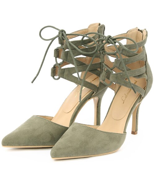 laboratory work（ラボラトリーワーク）の「レースアップパンプス（シューズ・レディース・ブラック/ベージュ/カーキ・M/L）」の3枚目の写真