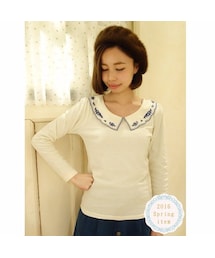 F i.n.t | お皿刺繍衿ロンT/F i.n.t(Tシャツ/カットソー)