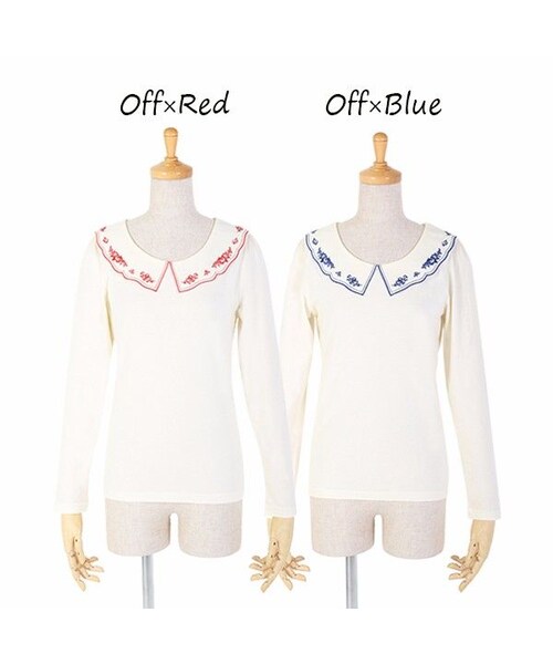 F i.n.t(フィント)の「お皿刺繍衿ロンT/F i.n.t(Tシャツ/カットソー・レディース・その他)」の2枚目の写真
