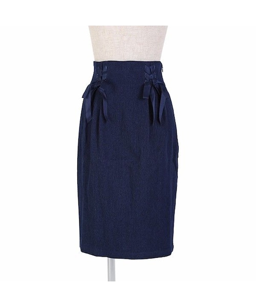 an another angelus（アンアナザーアンジェラス）の「ダブルレースアップタイトスカート/an another angelus（デニムスカート・レディース・その他）」の2枚目の写真